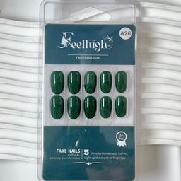 FEELHIGH 24Pcs Reusable Long Lasting Artificial Fake Nail Set - 26-15
