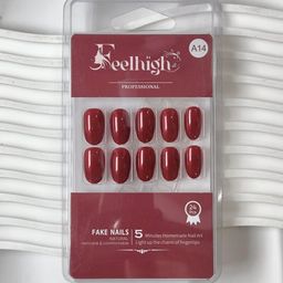 FEELHIGH Set of 24 Long Lasting Quick Fix Artificial Nail Set - A14-25