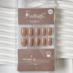 FEELHIGH Set of 24 Reusable Long Lasting Artificial Fake Nail-18
