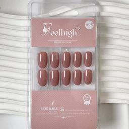 FEELHIGH 24Pcs Reusable Long Lasting Artificial Fake Nail Set - 25-49