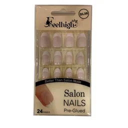 FEELHIGH 24Pcs Pre Glued Press On Artificial Nails - Shade 38-56