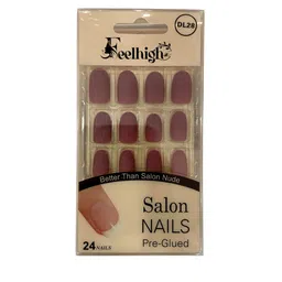 FEELHIGH 24Pcs Pre Glued Press On Artificial Nails - Shade 28-12