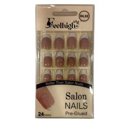 FEELHIGH 24Pcs Pre Glued Press On Artificial Nails - Shade 32-5