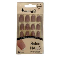 FEELHIGH 24Pcs Pre Glued Press On Artificial Nails - Shade 20-13
