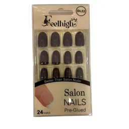 FEELHIGH 24Pcs Pre Glued Press On Artificial Nails - DL22-8