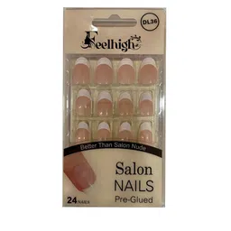 FEELHIGH 24Pcs Pre Glued Press On Artificial Nails - DL36-1
