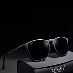 RESIST EYEWEAR Wayfarer Sunglasses With UV Protected Lens SERGIUSBLACKBLACK-25