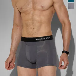 MODERN CREW Men Pack Of 3 Premium Micro Modal Short Trunks MC3-ST-002-CL-BL-TG-QR-S-6