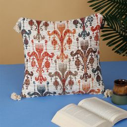 HOSTA HOMES White Red Ethnic Motifs Cotton Square Cushion Cover-image-21