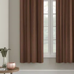 HOSTA HOMES Brown Abstract Black Out Window Curtain-image-31