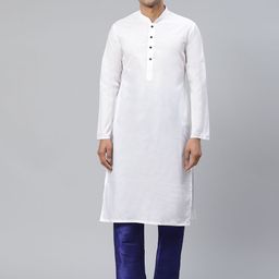 Manthan Men White Solid Straight Kurta-picture-3