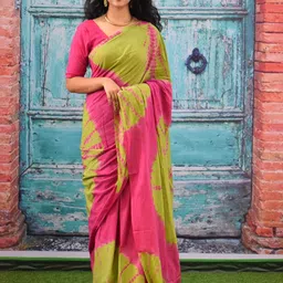 clothonus Tie and Dye Printed Pure Cotton Saree-48