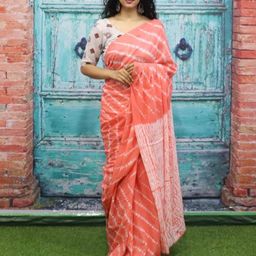 clothonus Tie & Dye Pure Cotton Block Print Saree-44