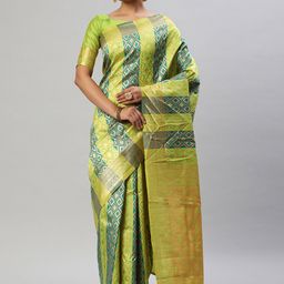 Mitera Geometric Woven Design Zari Kanjeevaram Saree-image-47