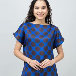 PURYS Women Geometric Print Satin Top-picture-31