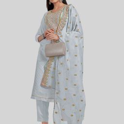 TAVAS Ethnic Embroidered Gotta Patti Unstitched Dress Material-image-61
