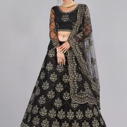 Warthy Ent Embroidered Shibori Semi-Stitched Lehenga & Unstitched Blouse With-picture-40