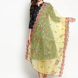 Dupatta Bazaar Embroidered Organza Dupatta-17