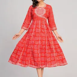 SARAI CREATIONS Women Zari Embroidered Regular Sleeves Printed Anarkali Kurta-picture-43