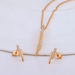 Carlton London Rose Gold-Plated CZ-Studded Jewellery Set-picture-25
