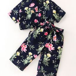 CrayonFlakes Girls Printed Shirt With Palazzos-image-91