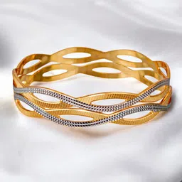 LUCKY JEWELLERY Set Of 2 18K One Gram Gold-Plated Bangles-18