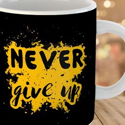 Keviv White & Black Text or Slogans Printed Ceramic Glossy Mug 325 ml-image-79