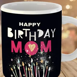 Keviv Black & White Happy Birthday Mom Printed Ceramic Glossy Mug 325 ml-image-82