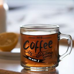 Ascension Transparent & Black Glass Printed Coffee Mug 350 ML-3