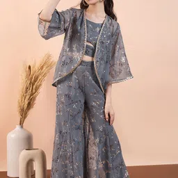 Stylo Bug Printed Top With Sharara & Jacket-image-82