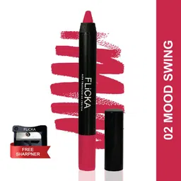 FLiCKA Lasting Lipsence Non Transfer HD Crayon Lipstick with Sharpener 10g - 02-21