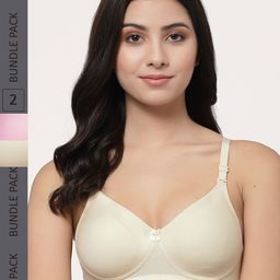 College Girl Pack Of 2 Lightly Padded Cotton Seamless T Shirt Bra-picture-16