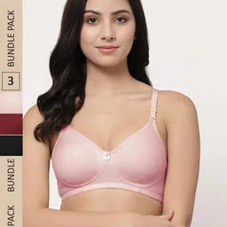 Docare Pack Of 3 Lightly Padded Cotton Seamless T Shirt Bra-image-74