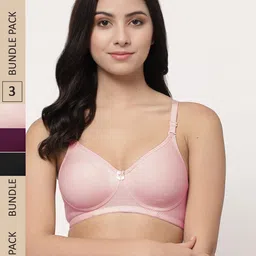 Docare Pack Of 3 Lightly Padded Cotton Seamless T Shirt Bra-image-70
