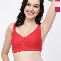 College Girl Pack of 3 Lightly Padded Cotton T Shirt Bras With All Day Comfort-image-73