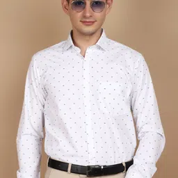 V-Mart Printed Spread Collar Formal Shirt-image-14