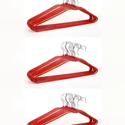 SINAL Red 30 Pieces Rust-Free Bar Shirt Hangers-31