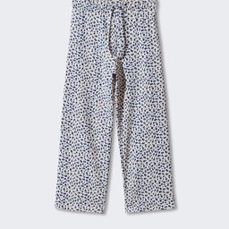 Mango Kids Girls Floral Printed Flared Fit High-Rise Sustainable Parallel Trousers-image-16