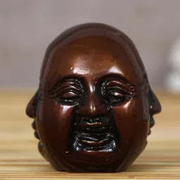 eCraftIndia Brown Antique Finish 3 Side Laughing Buddha Face Showpiece-11