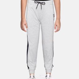 Monte Carlo Boys Grey Melange & Navy Blue Solid Track Pants with Side Taping-image-40
