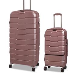IT luggage Set of 2 Pink Cushion-Lux 360 Degree Rotation Hard-Sided Trolley Bag-11