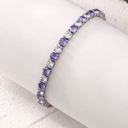 Jewels Galaxy Cubic Zirconia Silver-Plated Wraparound Bracelet-image-49