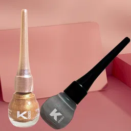 KINDED Set of 2 Long Lasting Liquid Eyeliner 5 ml each - Greyish Silver & Cool Copper-37