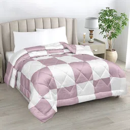 LINENWALAS Happy Sleeping Mauve Bamboo Silk AC Room 233 GSM Patchwork Single Bed Duvet-image-40