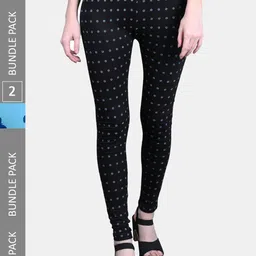 FRENCH KLEIDER Pack of 2 Printed Ankle-Length Cotton Leggings-image-52