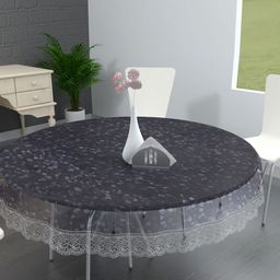 TANLOOMS Transparent Waterproof Round 6-Seater Table Cover-15