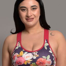 Inner Sense Plus Size Floral Printed Full Coverage Anti Odor Anti Microbial Workout Bra-4