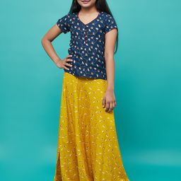 Aks Kids Girls Floral Printed Ready to Wear Lehenga Choli-image-23