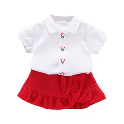 StyleCast Girls White & Red Shirt with Skirt-image-15