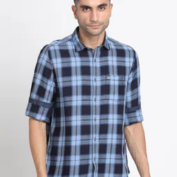 Turtle Relaxed Slim Fit Checked Pure Cotton Casual Shirt-image-97